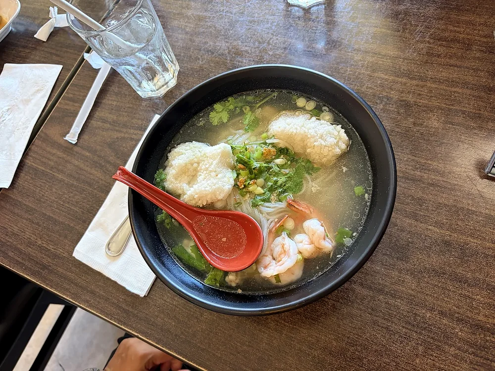 Noodle Soup at Sunset Thai Restaurant Pismo Beach